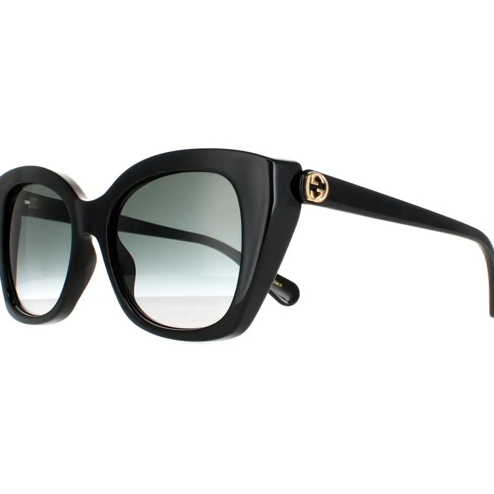 Round Black With Green and Red Grey Gradient GG0702SKN Sunglasses