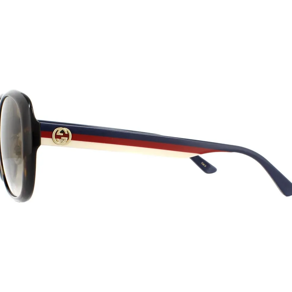 Round Dark Havana Brown Gradient Sunglasses