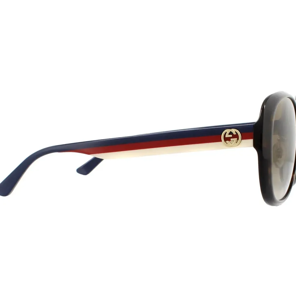 Round Dark Havana Brown Gradient Sunglasses