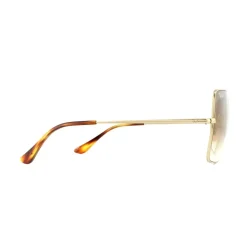 Round Gold Green and Red Green Gradient Sunglasses