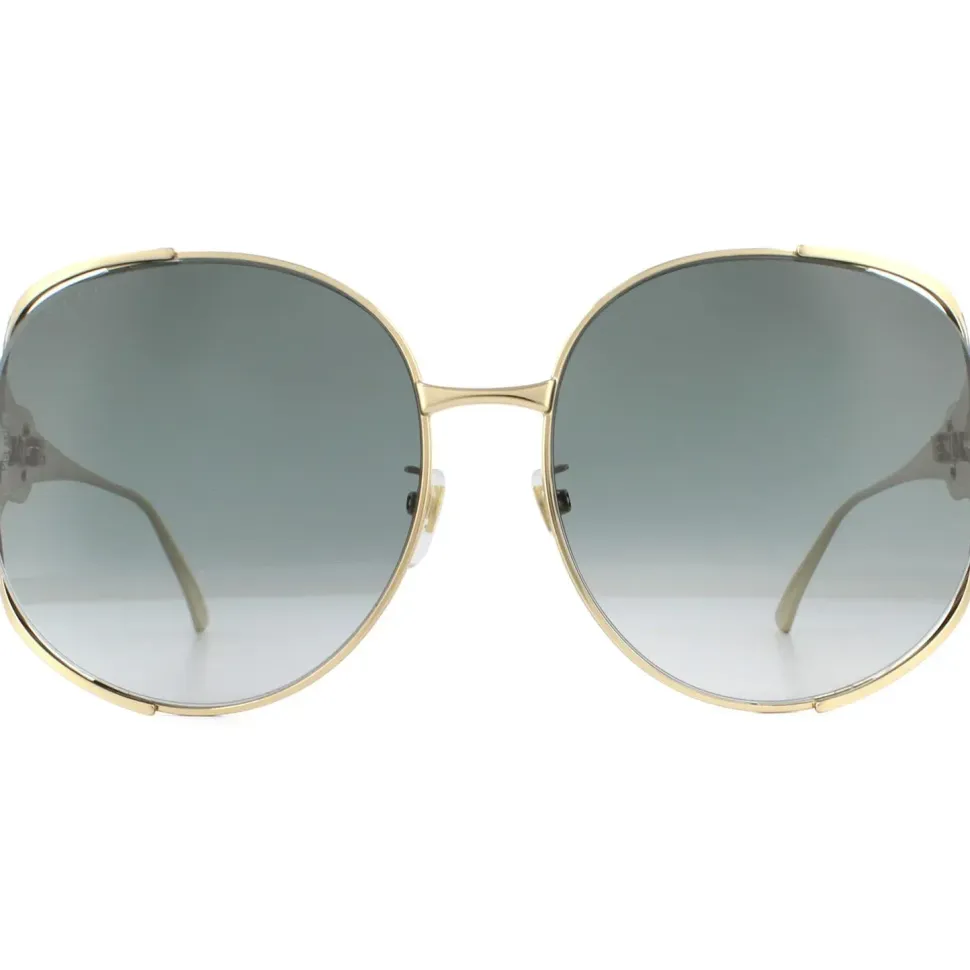 Round Gold Grey Gradient Sunglasses