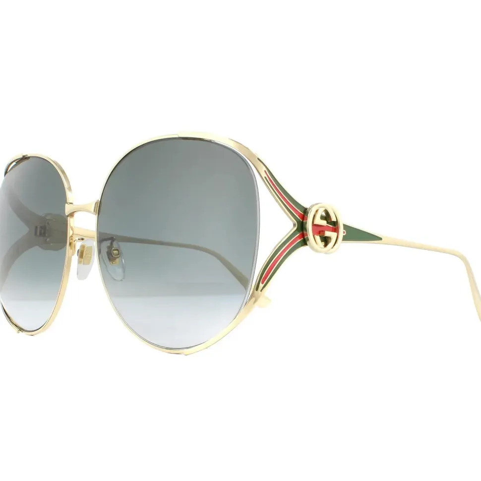 Round Gold Grey Gradient Sunglasses