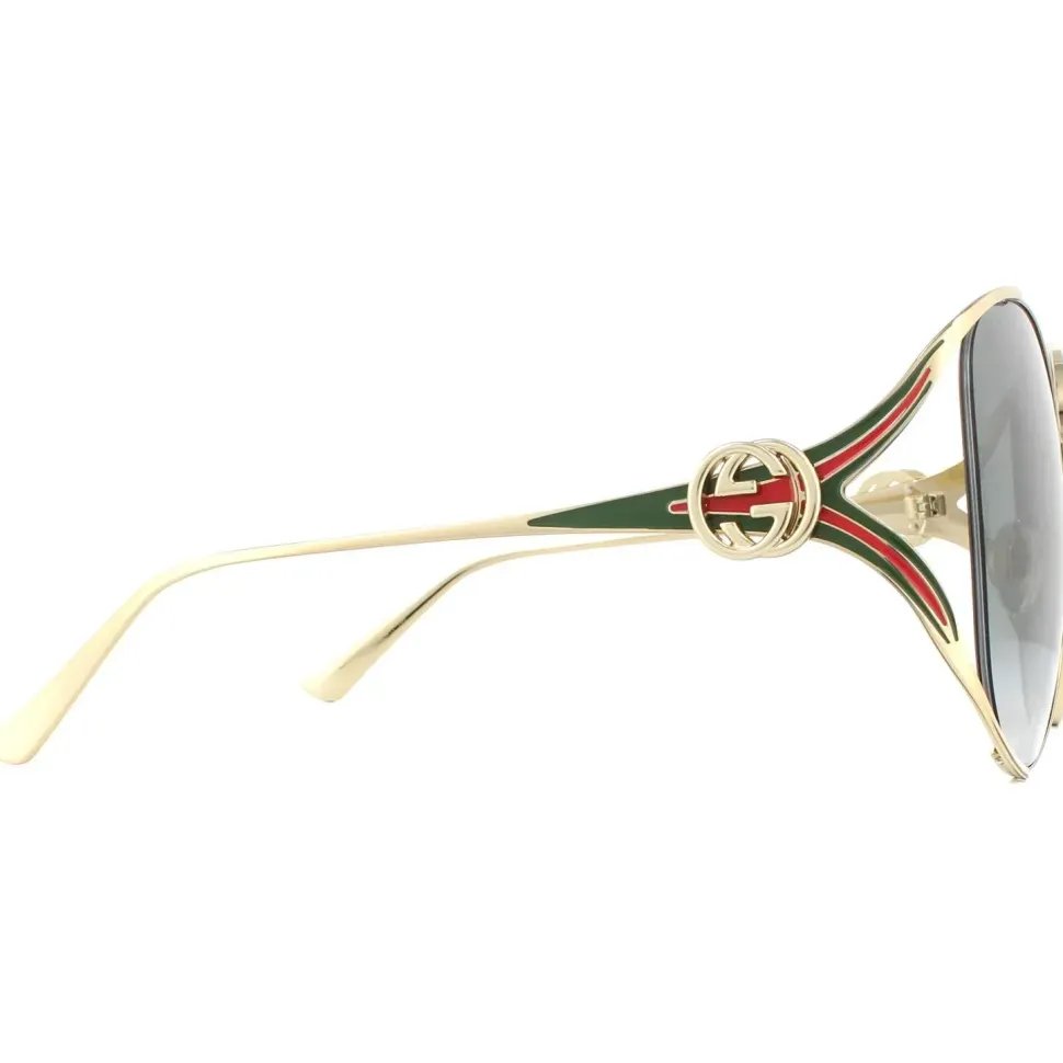 Round Gold Grey Gradient Sunglasses