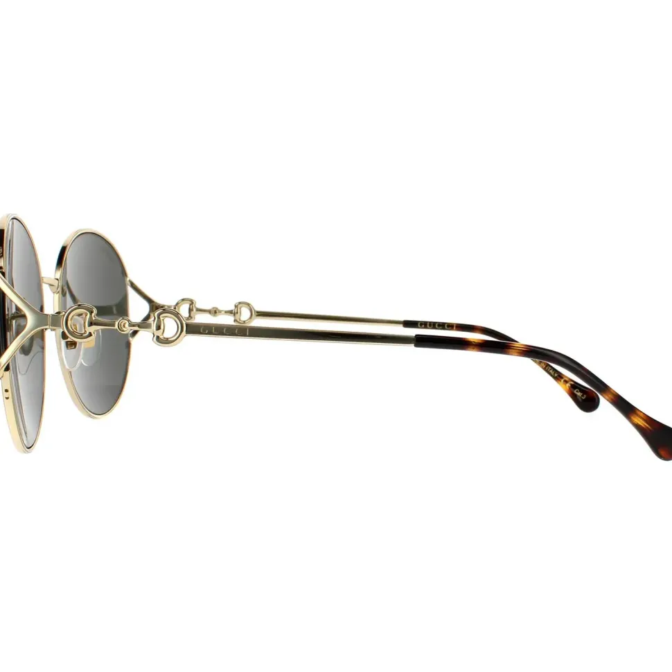 Round Gold Grey Sunglasses