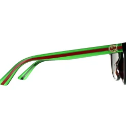 Round Havana With Green and Red Brown Gradient Sunglasses