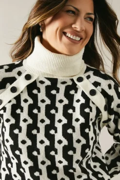 Round Neck Button Detail Jumper