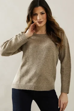 Round Neck Rib Detail Jumper