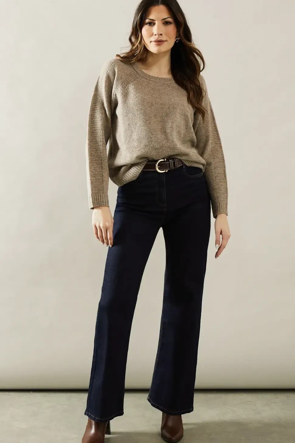 Round Neck Rib Detail Jumper