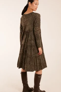 Round Neck Tiered Oversized Tunic Dress