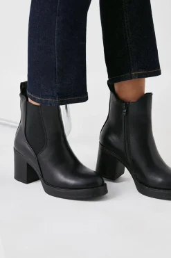 Round Toe Platform Ankle Boots