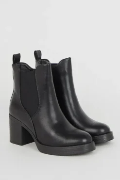 Round Toe Platform Ankle Boots