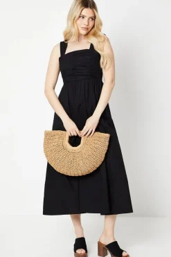 Ruched Bodice Midi Dress