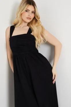 Ruched Bodice Midi Dress