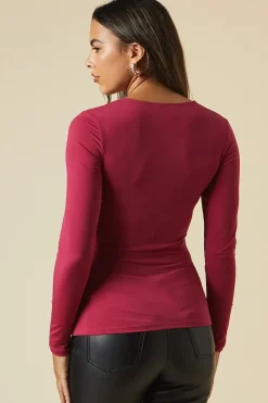 Ruched Body Long Sleeve Top