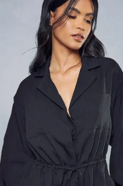 Ruched Drawstring Waist Playsuit