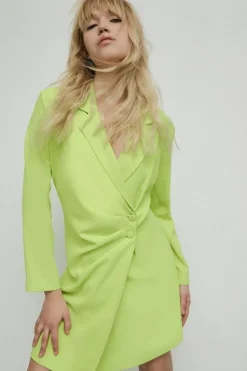 Ruched Side Blazer Dress