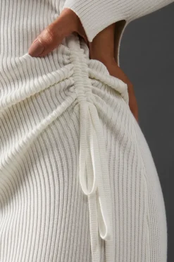 Ruched Side Knitted Midi Dress