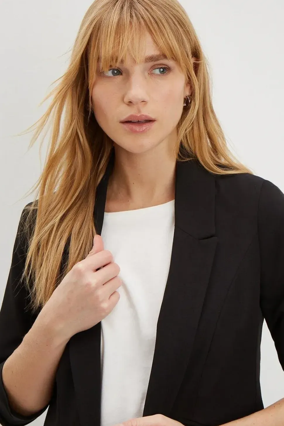 Ruched Sleeve Blazer