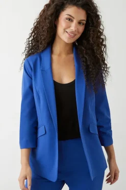 Ruched Sleeve Blazer