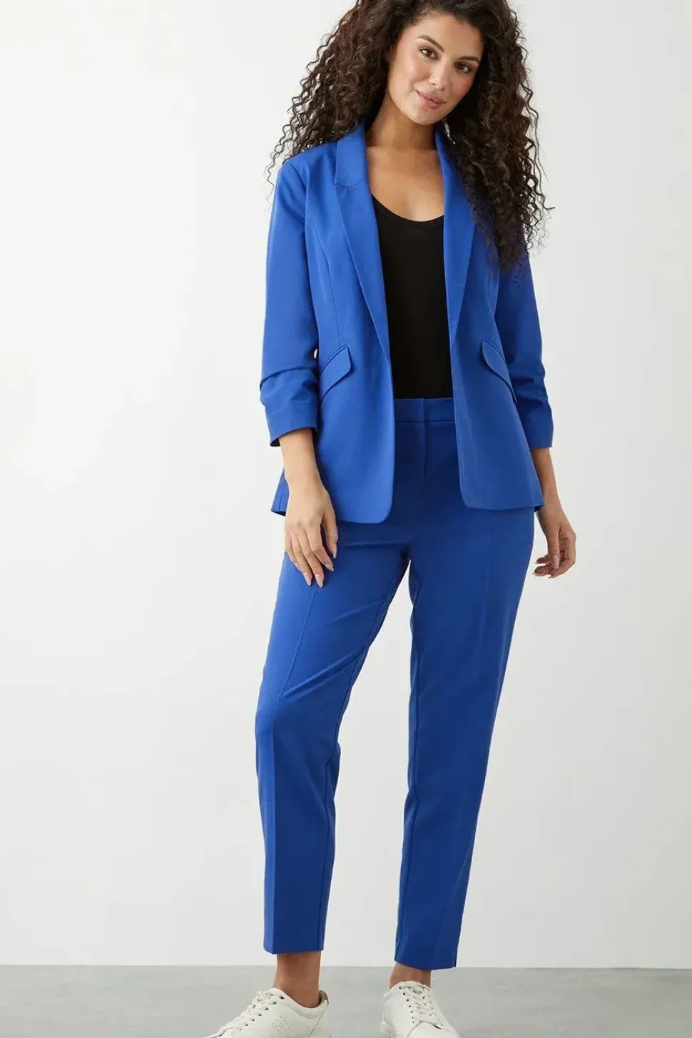 Ruched Sleeve Blazer