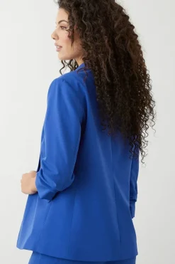 Ruched Sleeve Blazer