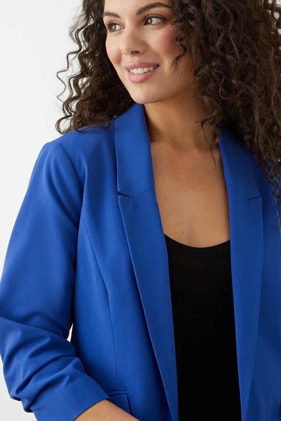 Ruched Sleeve Blazer