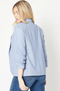Ruched Sleeve Blazer