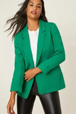 Ruched Sleeve Blazer