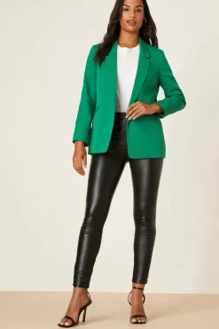 Ruched Sleeve Blazer