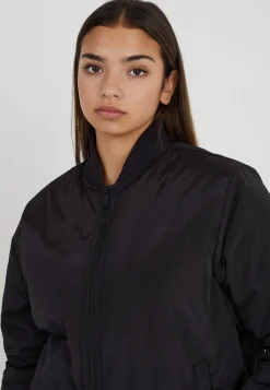 Ruched Sleeve Oversized Bomber Jacket