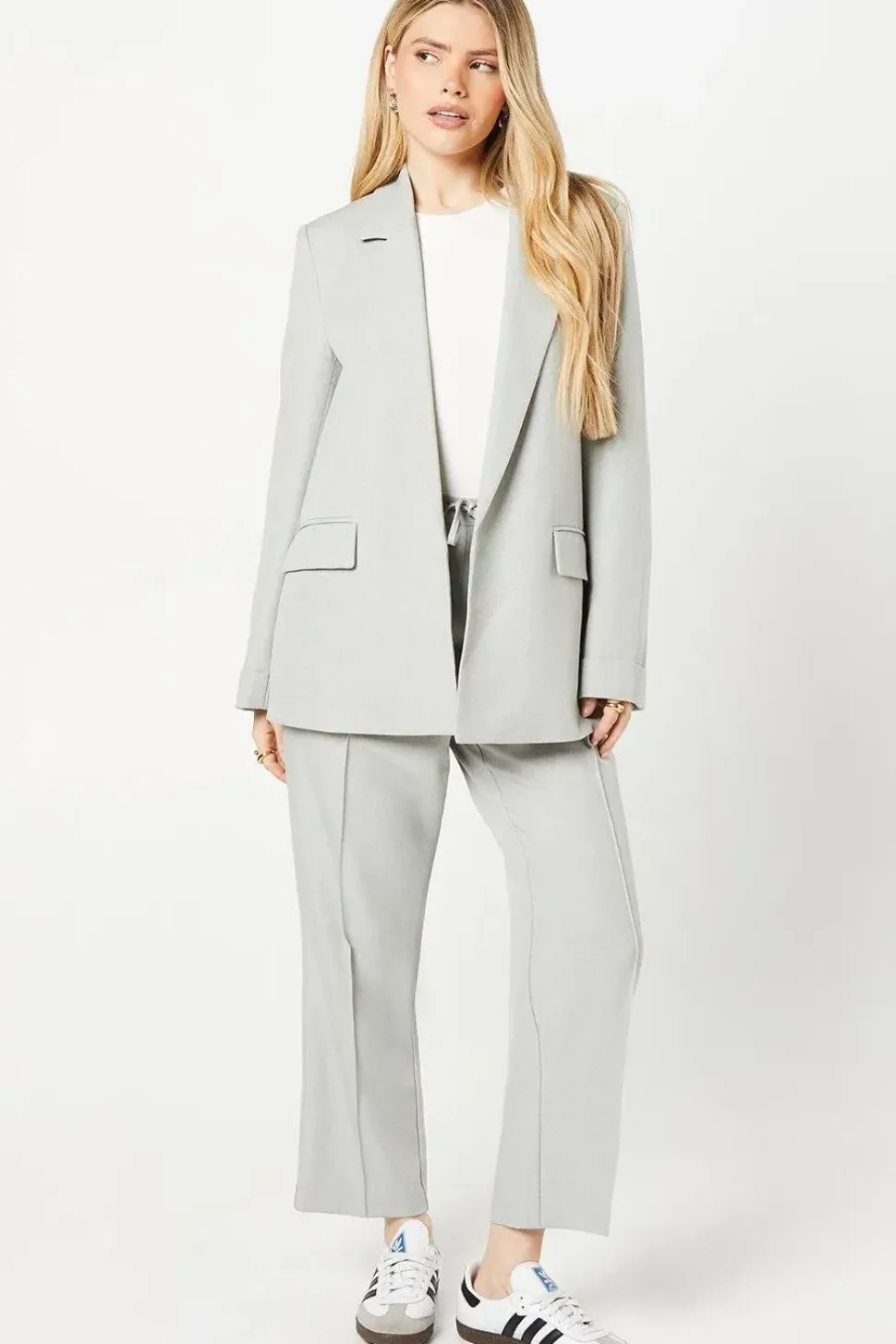 Ruched Turn Up Sleeve Blazer