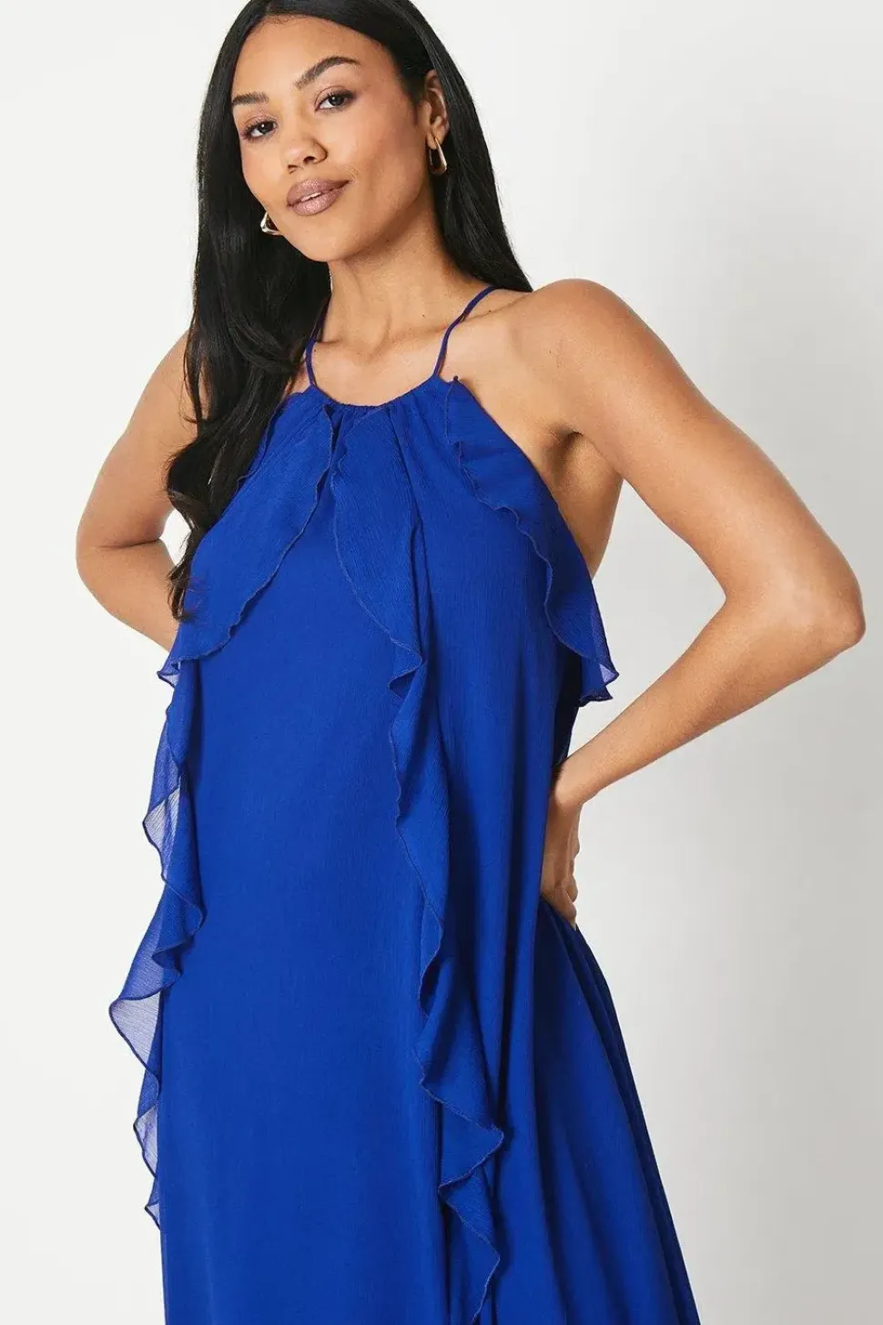 Ruffle Chiffon Light Weight Maxi Dress