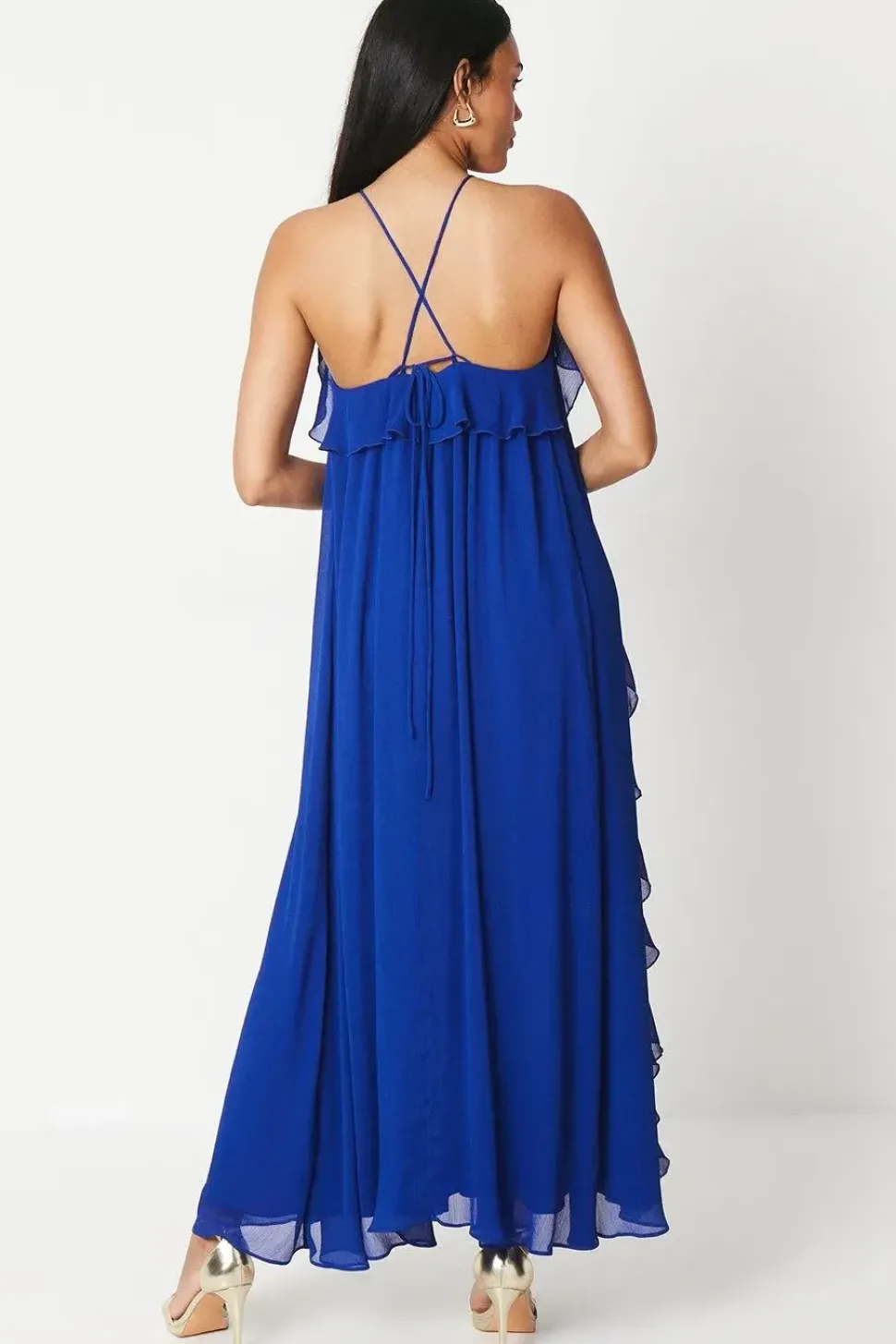 Ruffle Chiffon Light Weight Maxi Dress