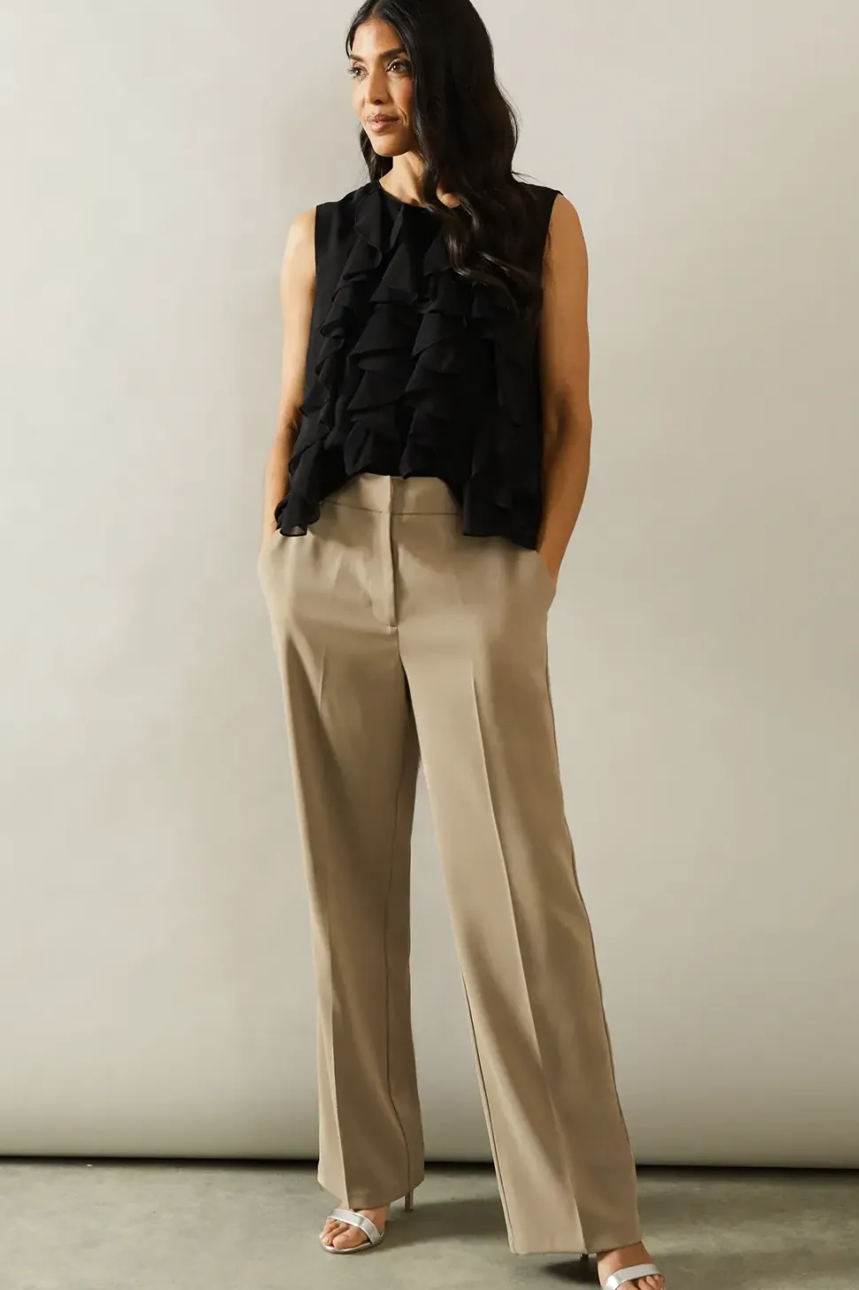Ruffle Detail Sleeveless Blouse