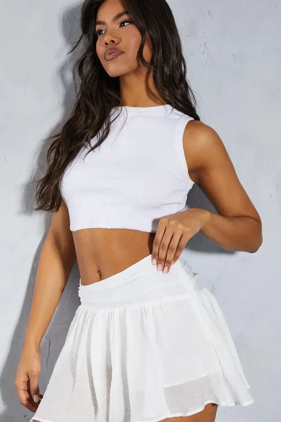 Ruffle Frill Hem Floaty Skort