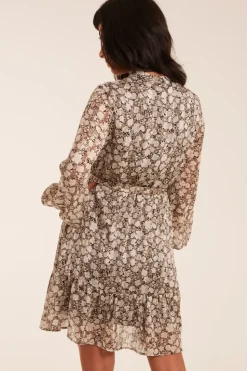 Ruffle Front Belted Dress