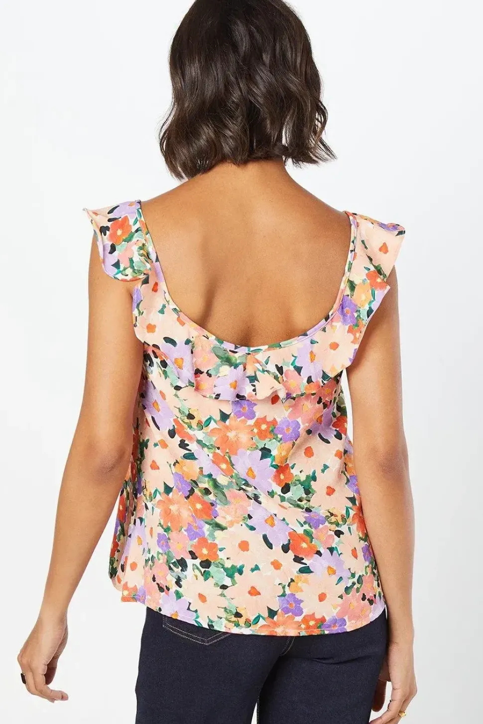 Ruffle Front Button Through Top