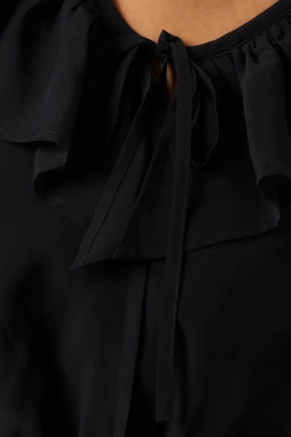 Ruffle Front Long Sleeve Blouse