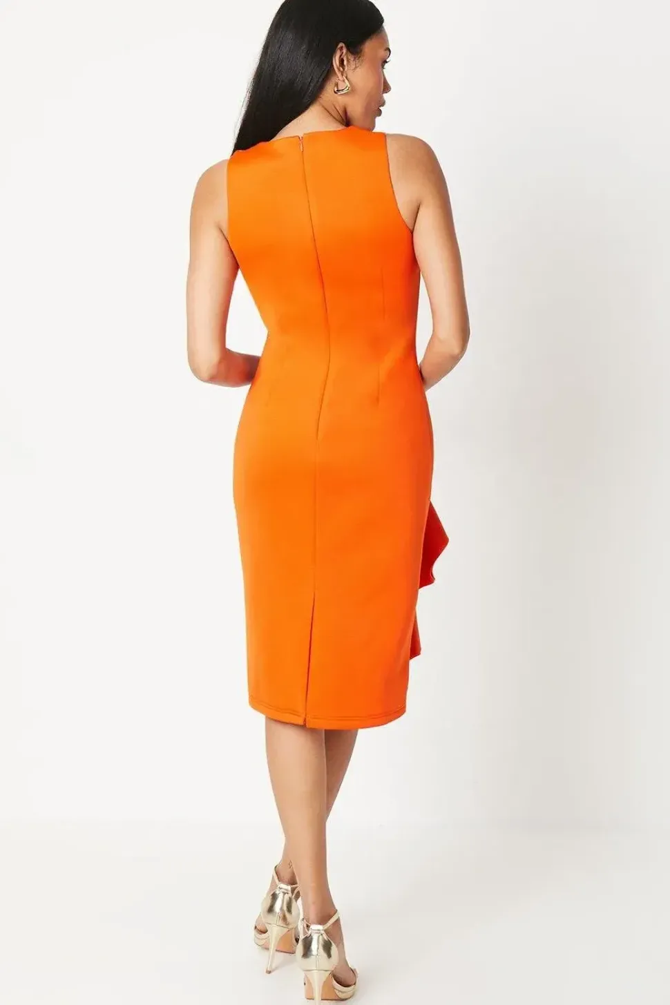 Ruffle Front Scuba Pencil Dress