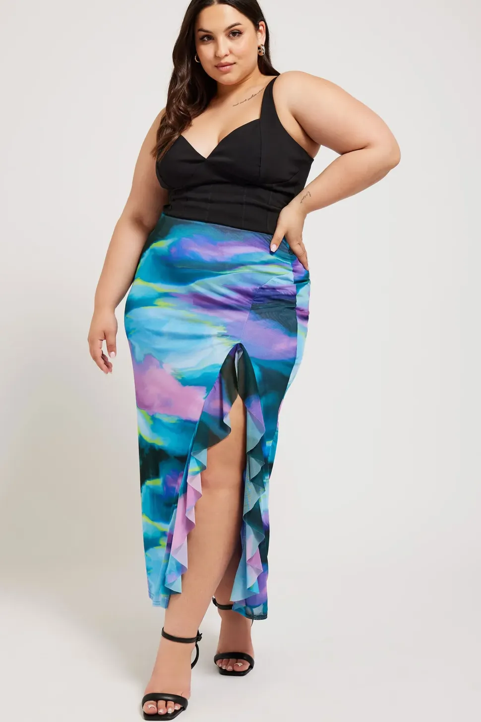 Ruffle Maxi Skirt