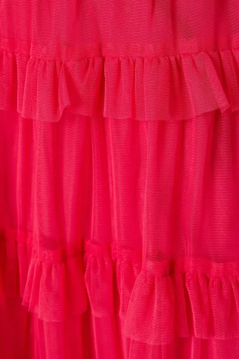 Ruffle Mesh Midi Dress