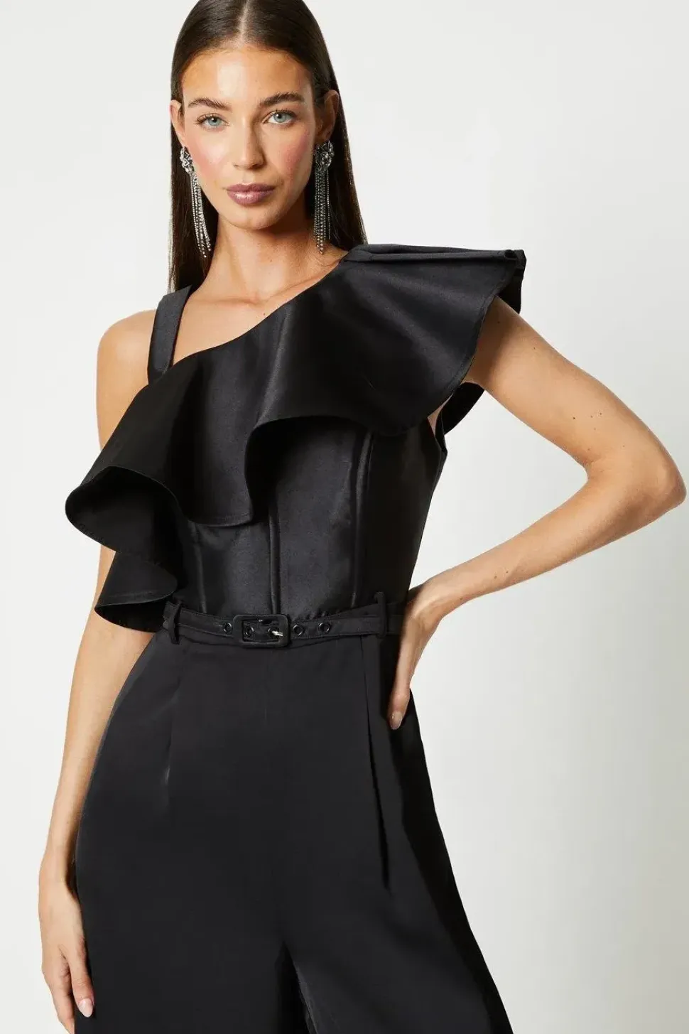 Ruffle One Shoulder Jumpsuit