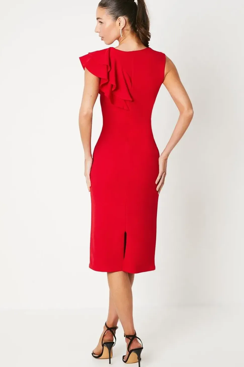 Ruffle Scuba Bodycon Dress