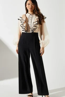 Ruffle Shirt Jumpsuit
