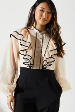 Ruffle Shirt Jumpsuit