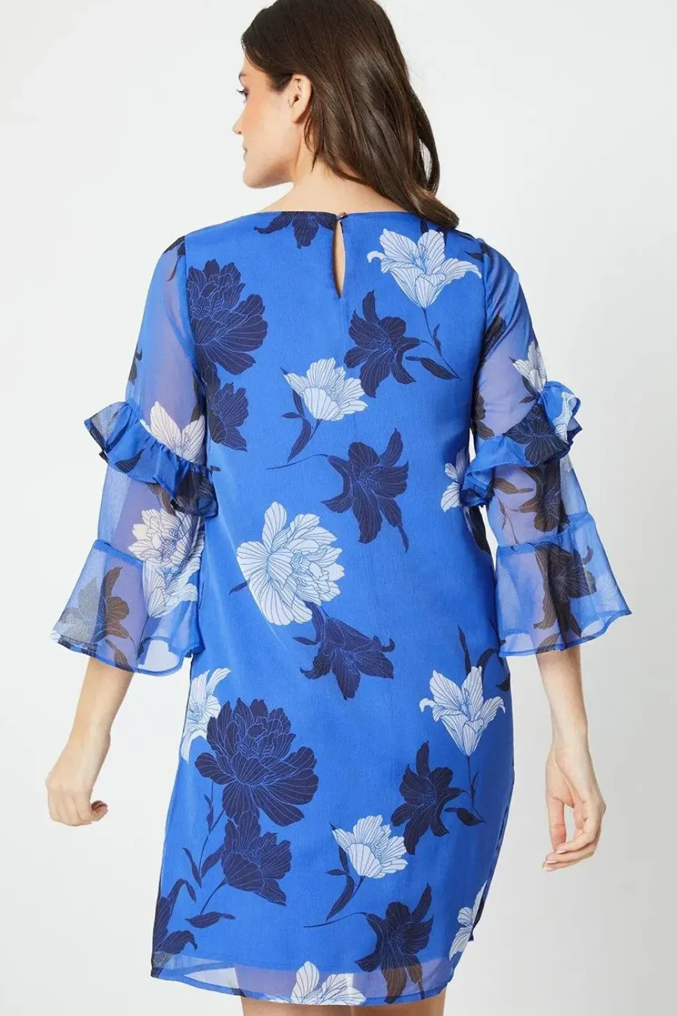 Ruffle Sleeve Detail Shift Dress