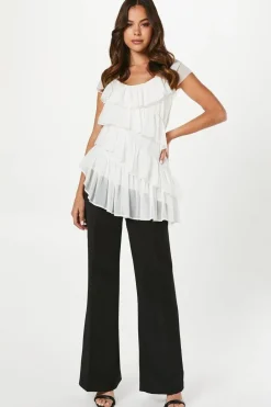 Ruffle Tiered Chiffon Top