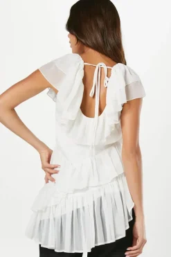 Ruffle Tiered Chiffon Top