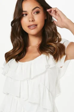 Ruffle Tiered Chiffon Top