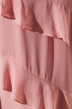 Ruffle Tiered Long Sleeve Gown